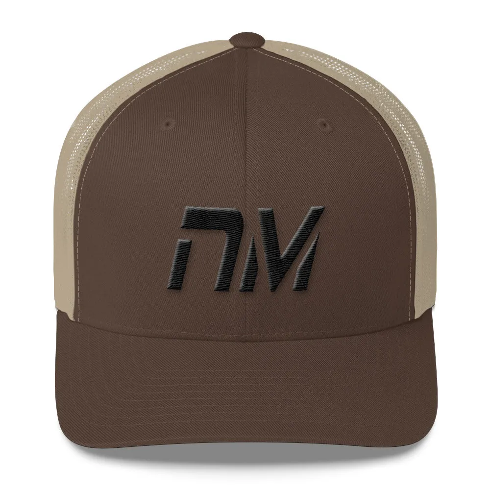 New Mexico Trucker Cap with Black Embroidery - Multiple Hat Color Choices