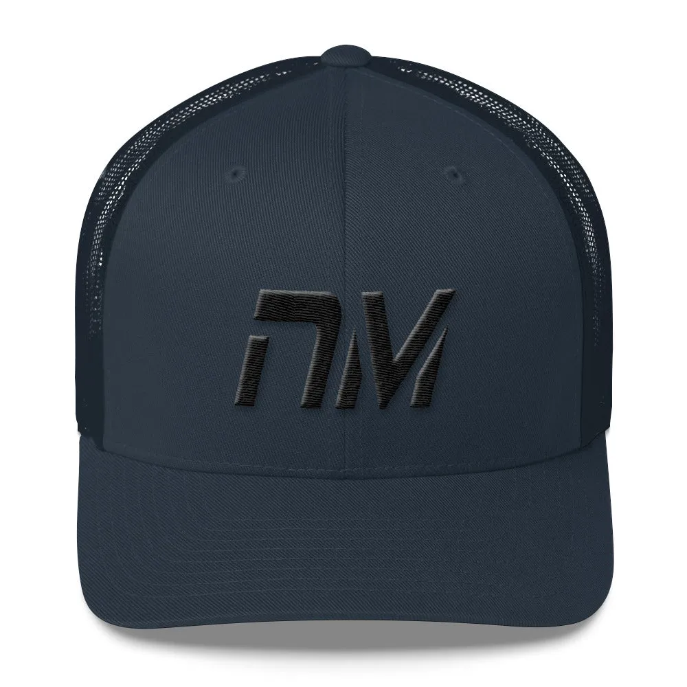 New Mexico Trucker Cap with Black Embroidery - Multiple Hat Color Choices