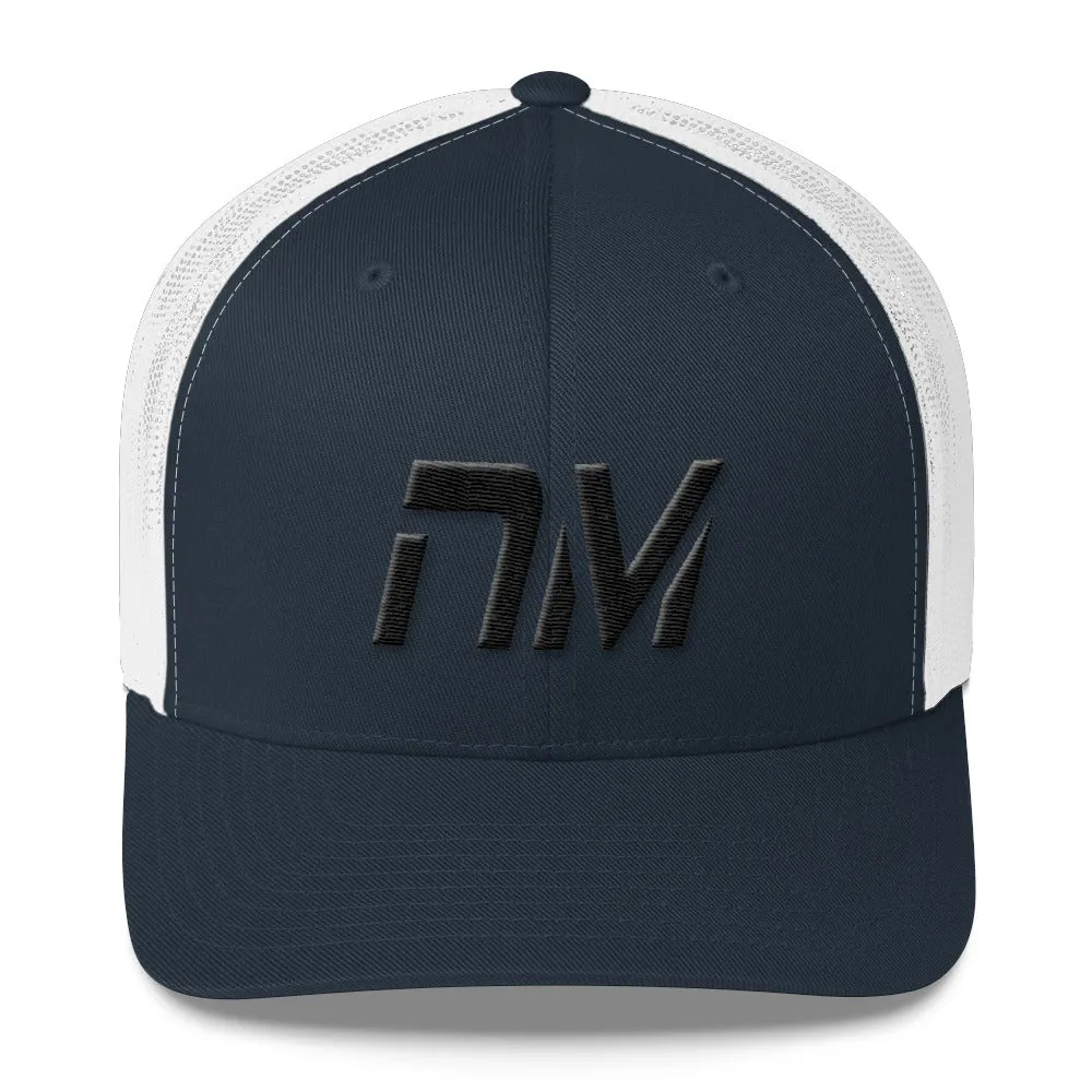 New Mexico Trucker Cap with Black Embroidery - Multiple Hat Color Choices