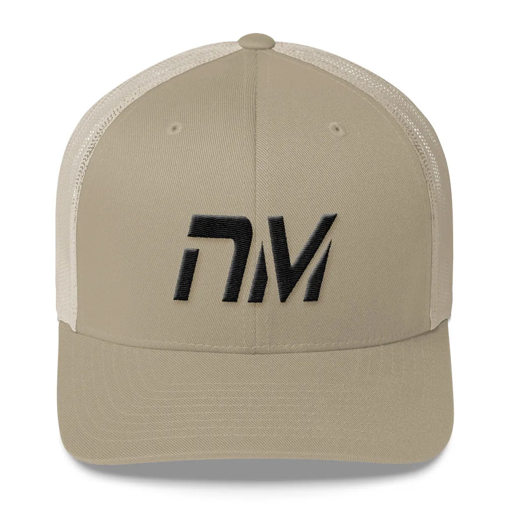 New Mexico Trucker Cap with Black Embroidery - Multiple Hat Color Choices