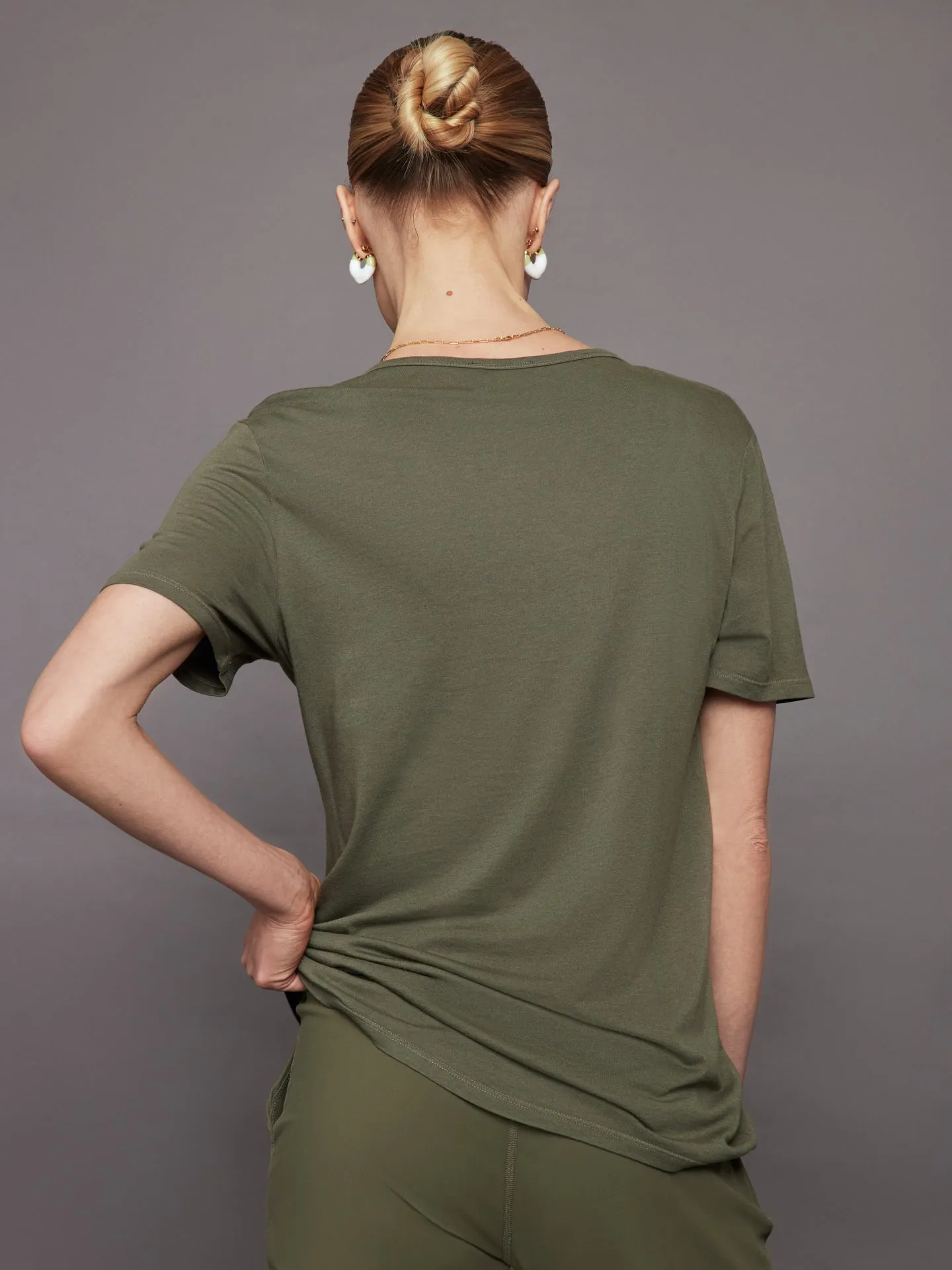 Olive Short Sleeve Tee with Pocket