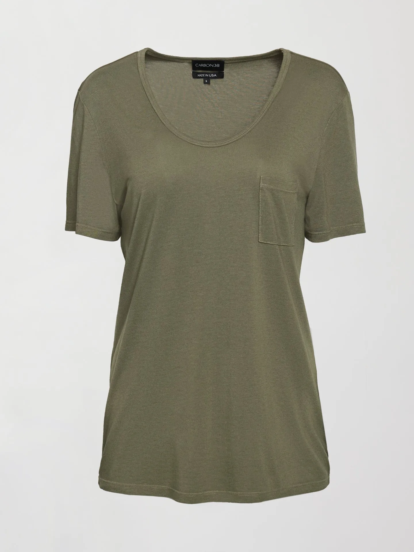 Olive Short Sleeve Tee with Pocket