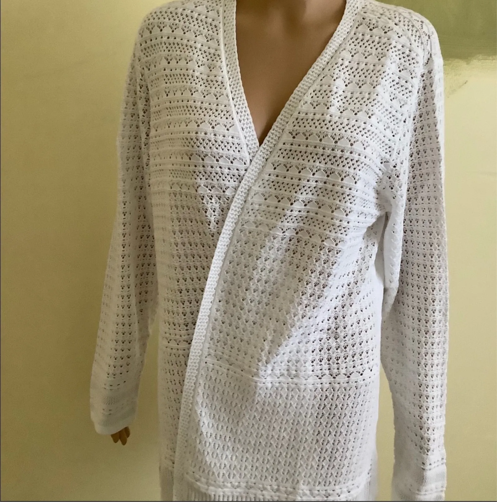 Open-Front Pointelle Cardigan