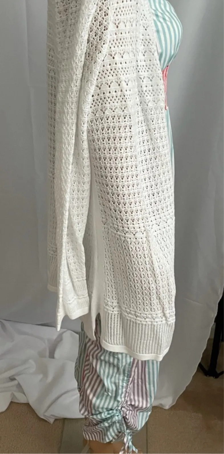 Open-Front Pointelle Cardigan