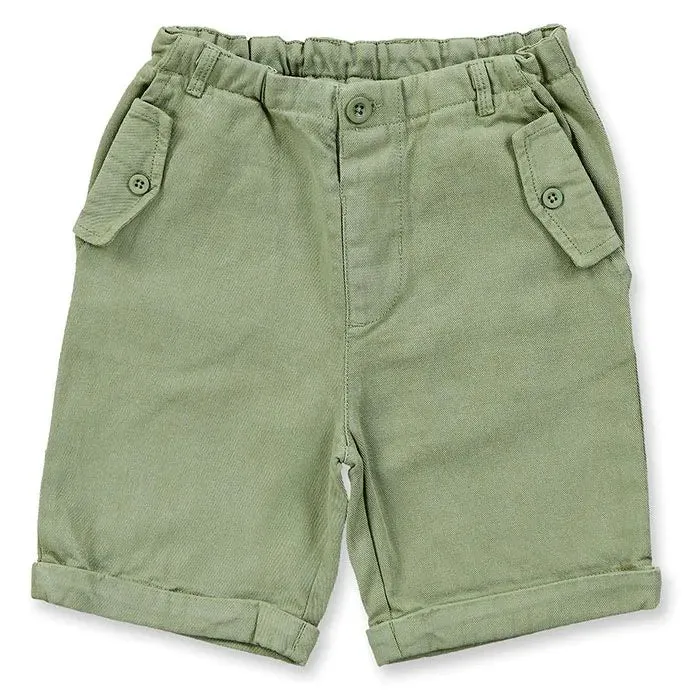 Organic Olive Twill Shorts