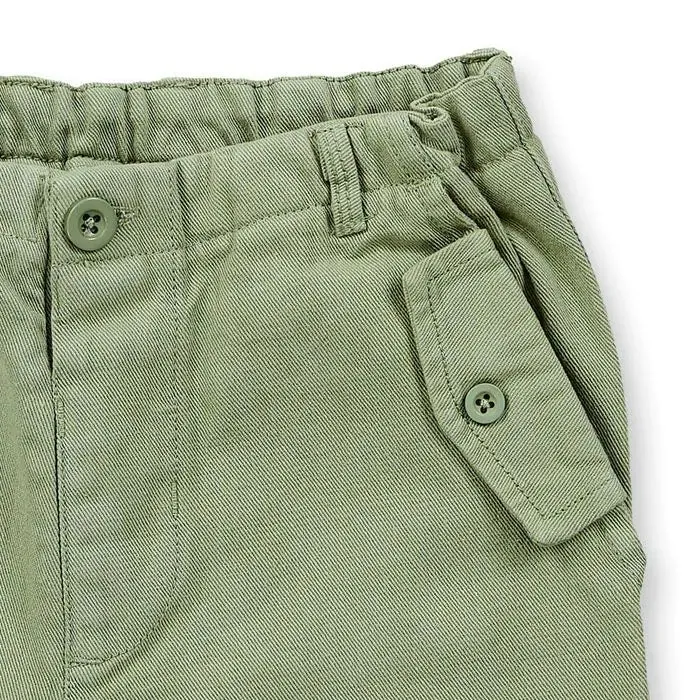 Organic Olive Twill Shorts