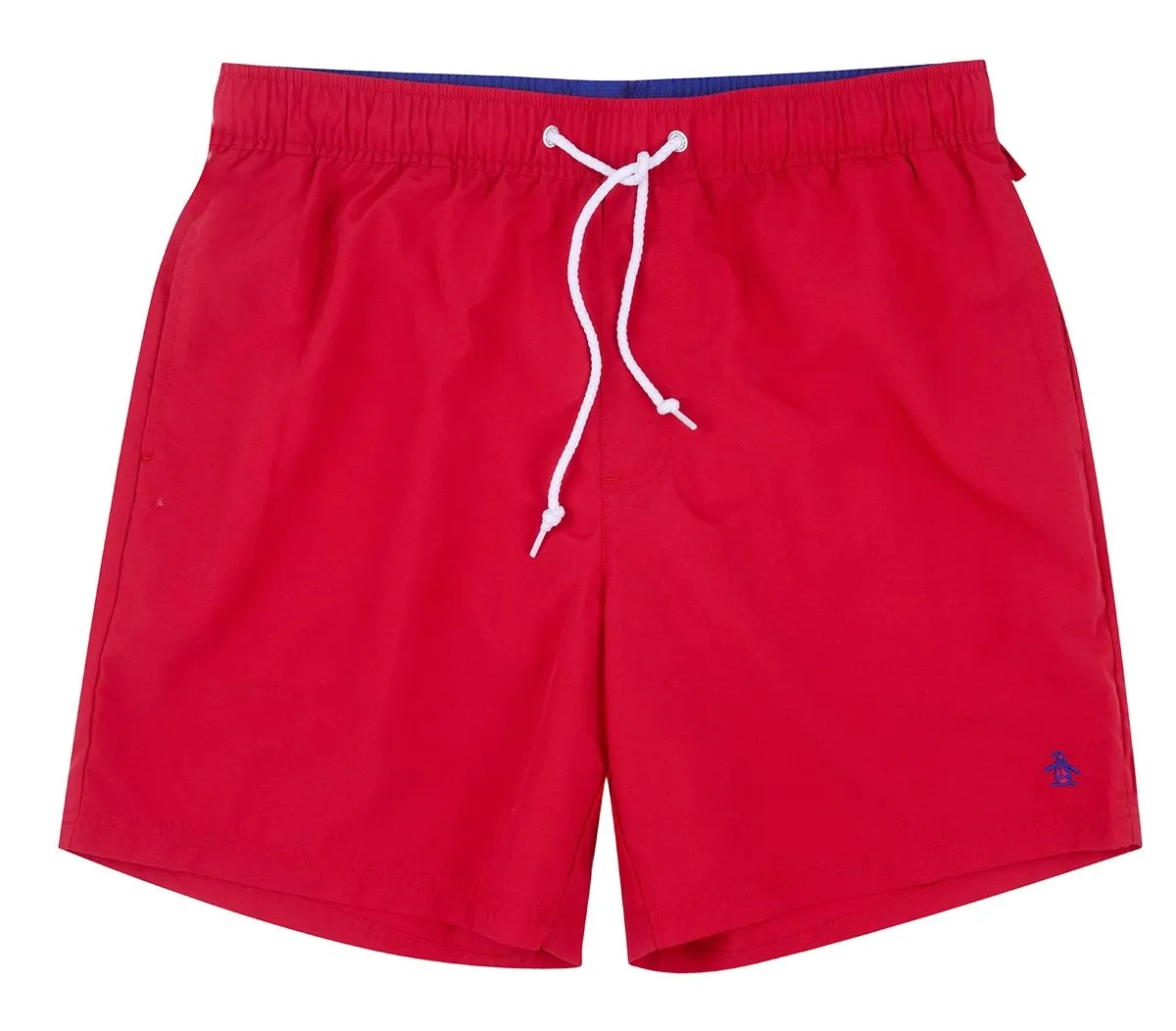 Men's Quick Dry Swim Shorts in Lipstick Red by Original Penguin