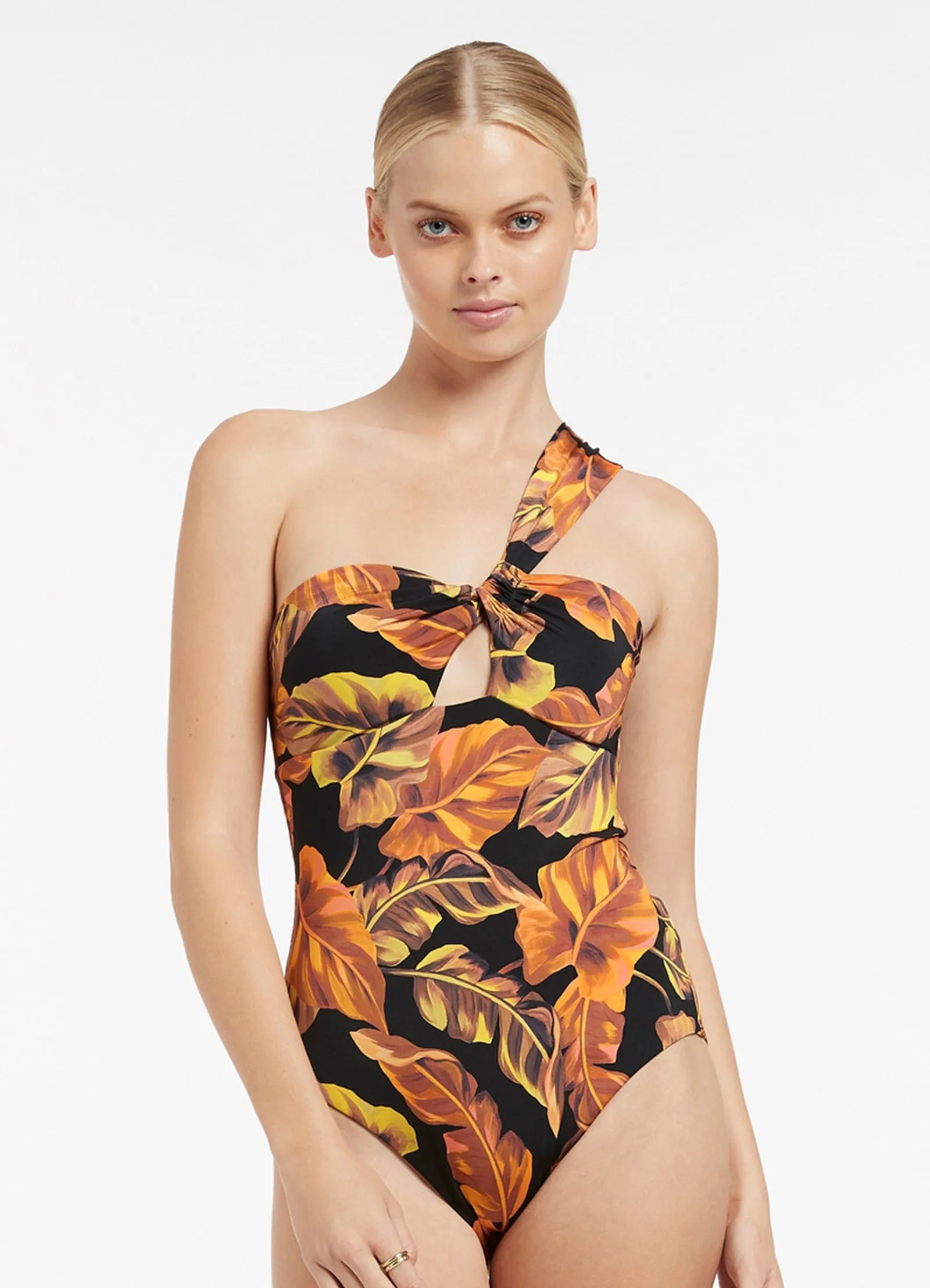 Palmas One Shoulder Black One-Piece - Shop Now