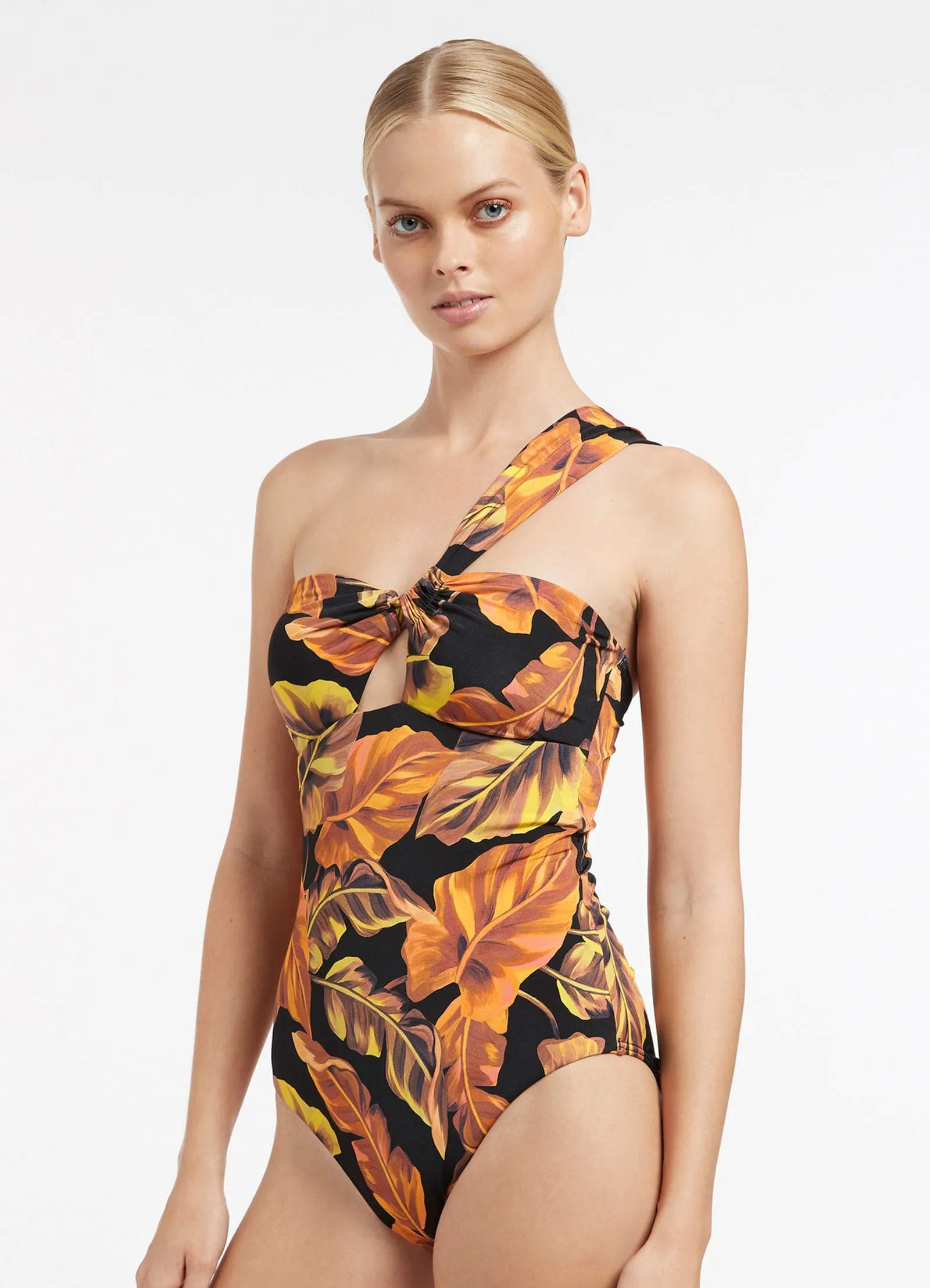 Palmas One Shoulder Black One-Piece - Shop Now