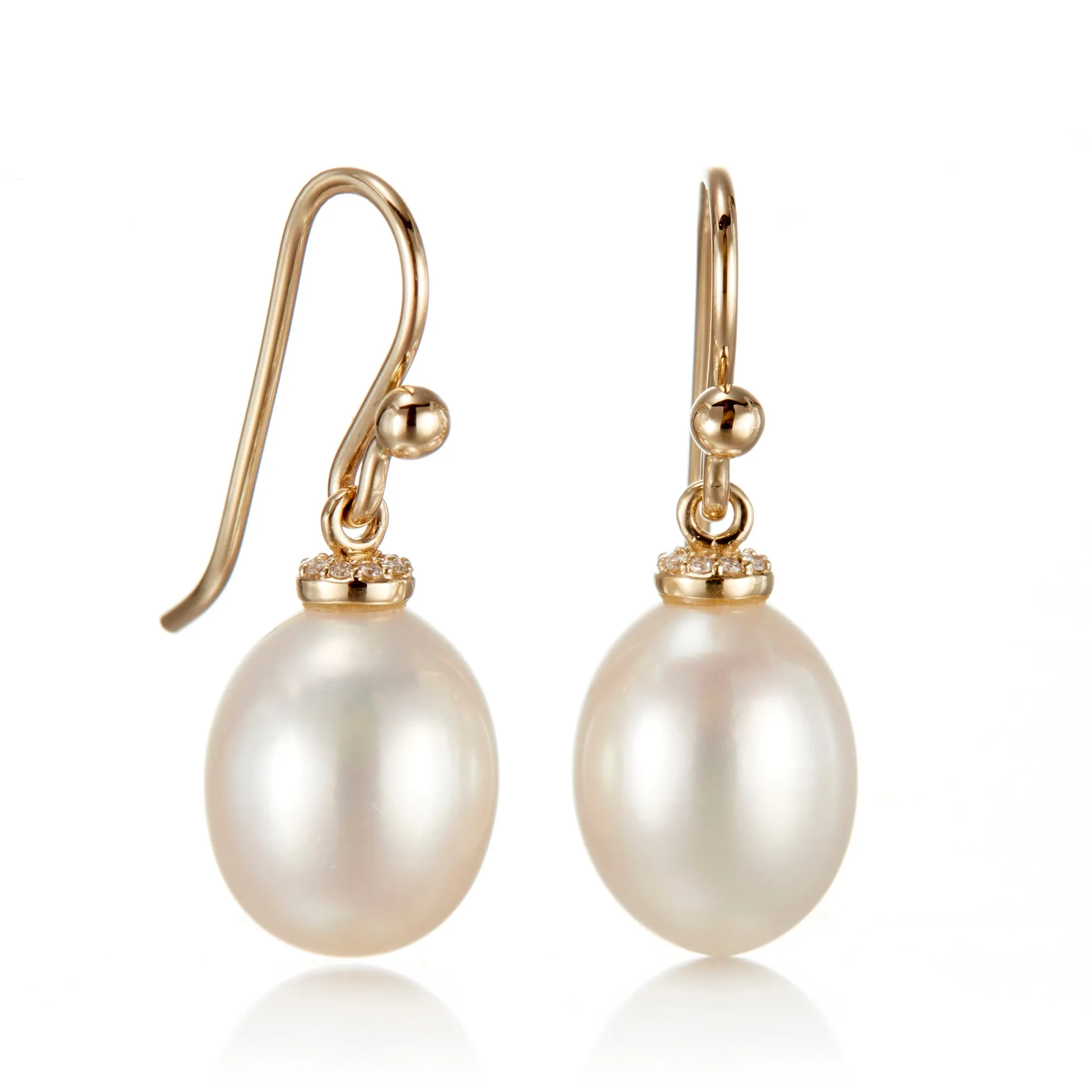 Pearl and Diamond Drop Earrings