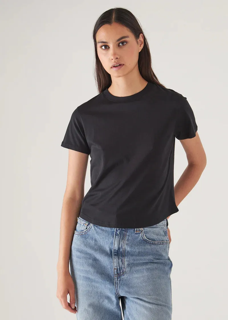 Pima Cotton Black Baby Tee - Short Sleeve