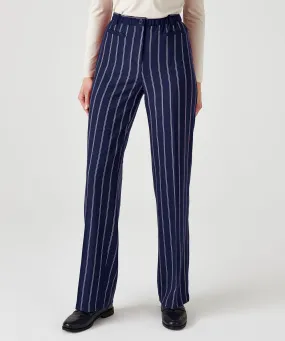 Pinstripe Trousers for Tummy-Slimming