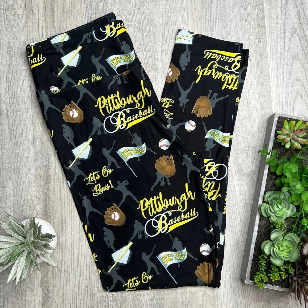 Baseball Leggings with Pittsburgh Team Print