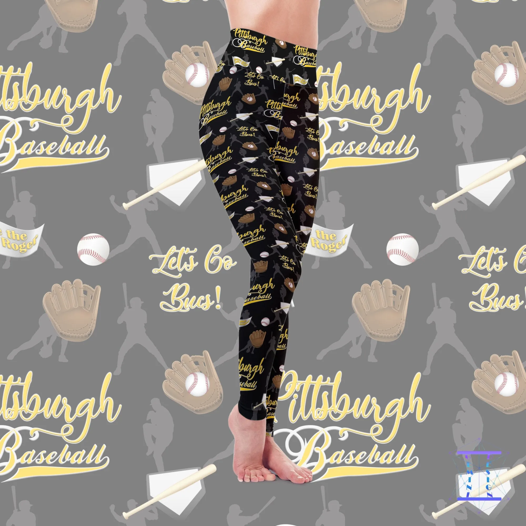 Baseball Leggings with Pittsburgh Team Print