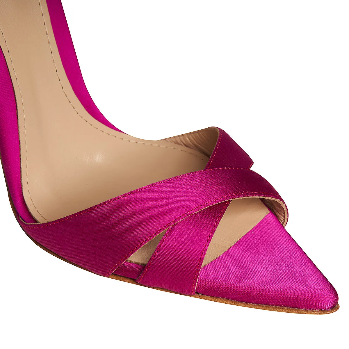 Plum Satin Sandals - Thea