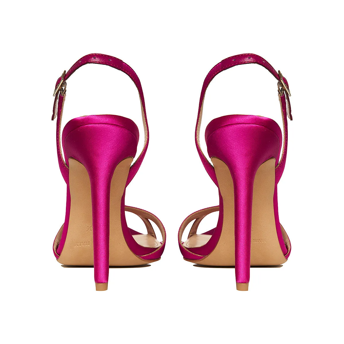 Plum Satin Sandals - Thea