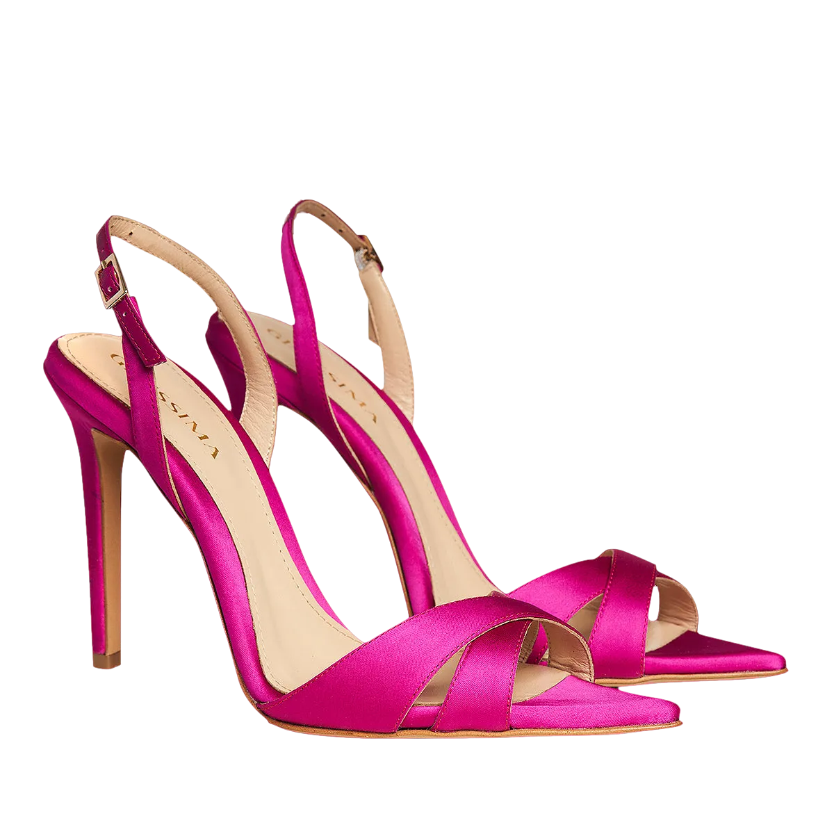 Plum Satin Sandals - Thea