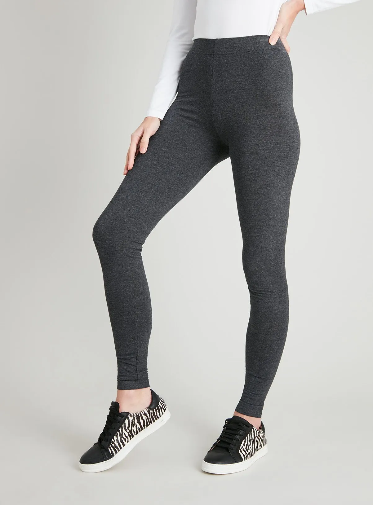 Purchase Grey Marl Soft Touch Leggings in Size 12L from Tu Clothing