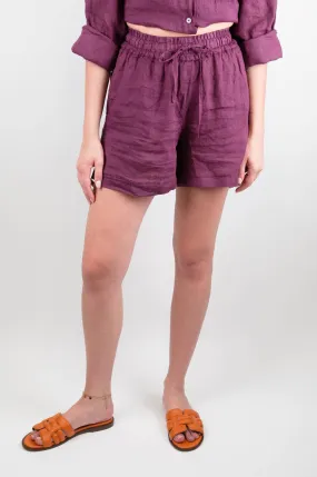 Pure Linen Shorts with Drawstring One Size