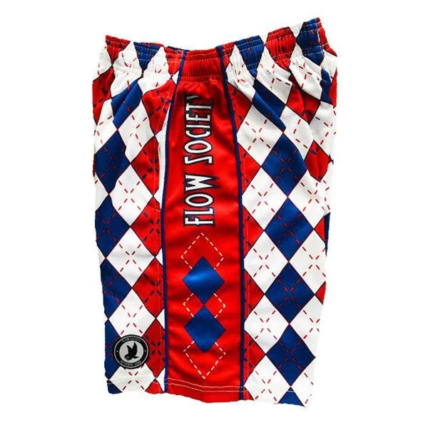 Red, White and Blue Boys' Argyle Attack Shorts