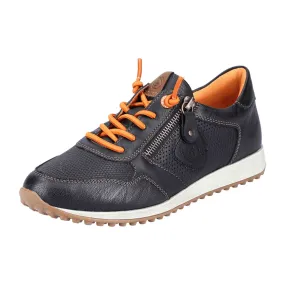 Remonte Black Women's Sneakers - Laced and Elasticized for Stylish Versatility