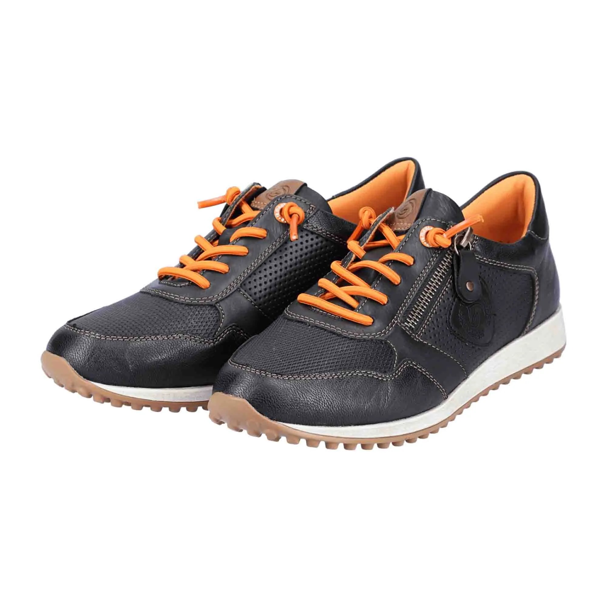 Remonte Black Women's Sneakers - Laced and Elasticized for Stylish Versatility