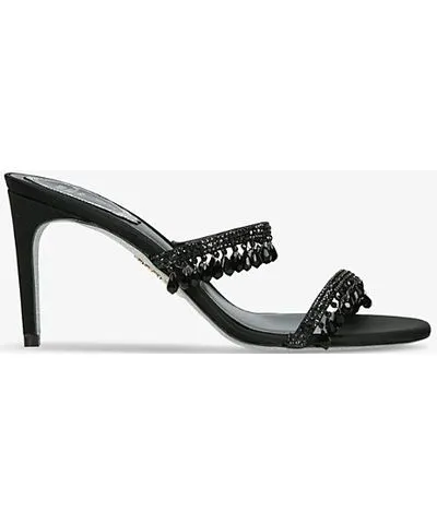 Rene Caovilla Black Chandelier 80 Crystal Heeled Sandals