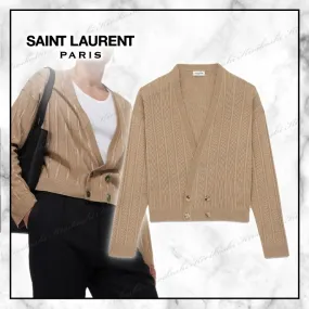 Saint Laurent Striped Luxury Cardigans