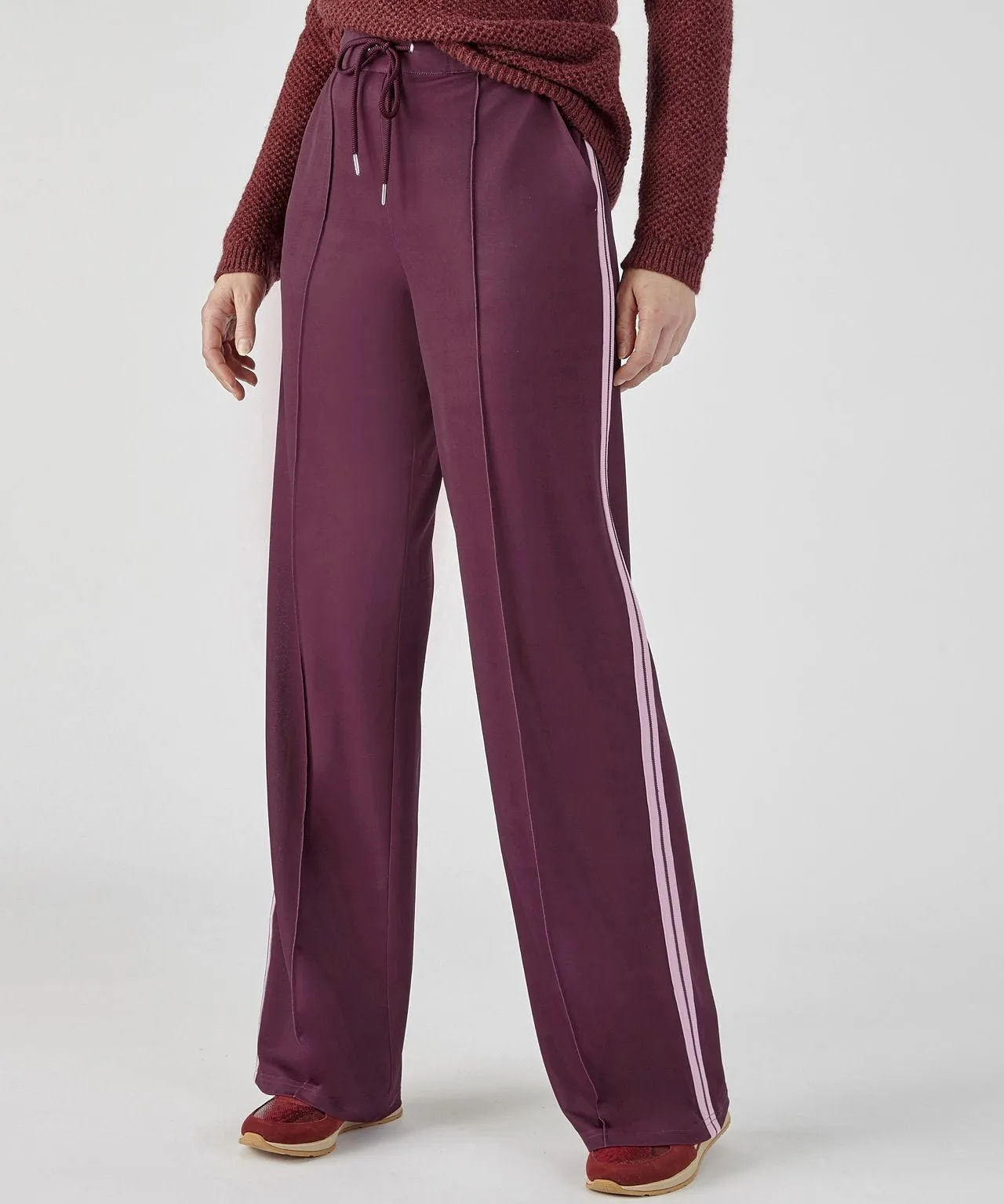 Wide-leg Trousers with Side Stripes