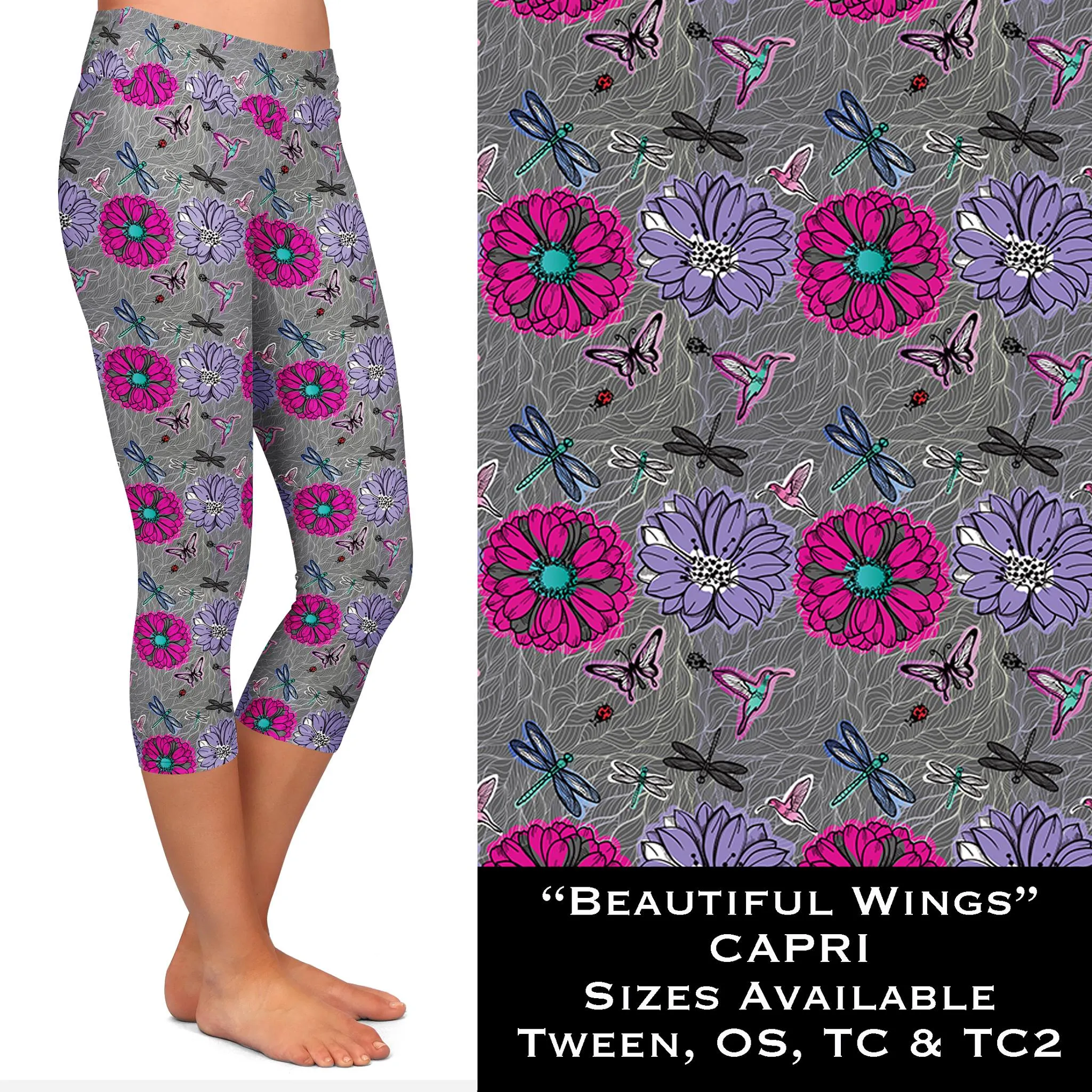 Soft Leggings with Beautiful Wings Print