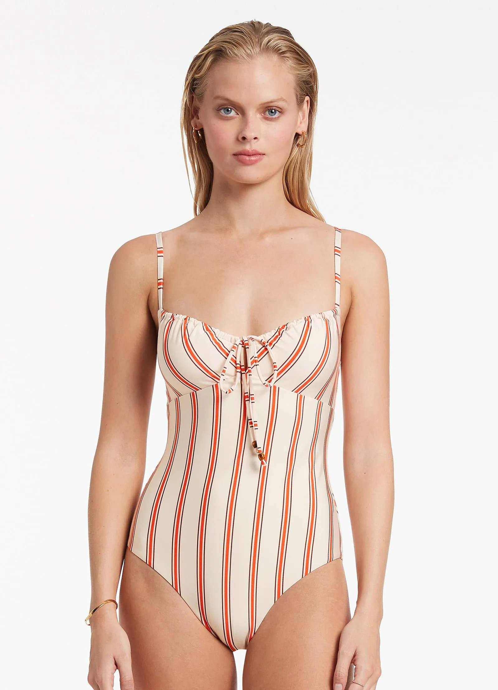 Sorrento Tie Front Swimsuit - Fiamma