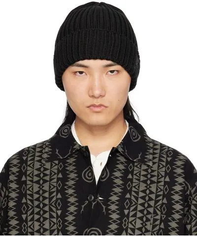 South2 West8 Black Watch Cap Beanie for Men