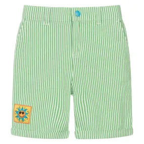 Green Striped Child Shorts With Sun Badge from Stella McCartney Child