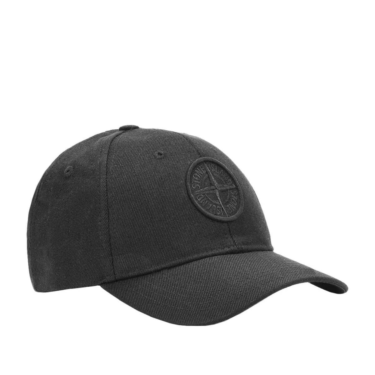 Stone Island Black Tonal Logo Cap