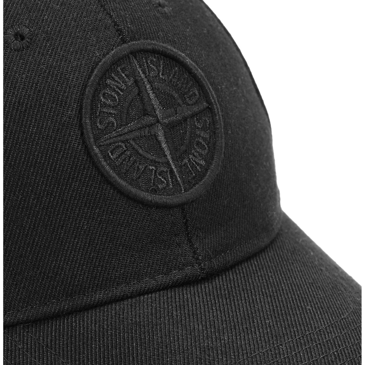 Stone Island Black Tonal Logo Cap