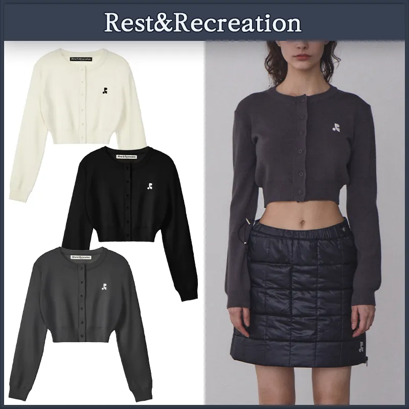 Street Style Logo Cardigans for Rest & Recreation