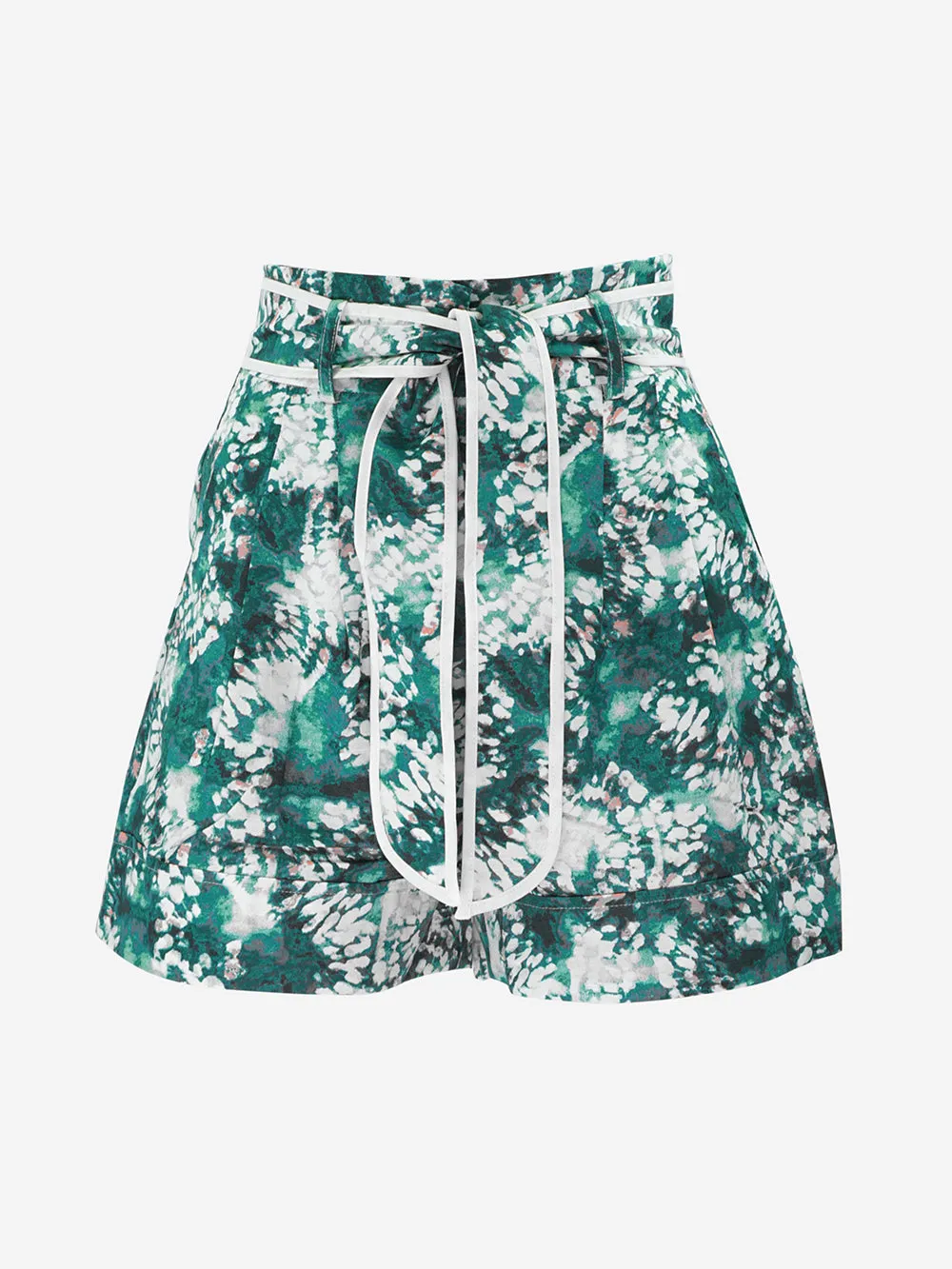 Suncoo - Printed cotton shorts with waist belt Bahia model.