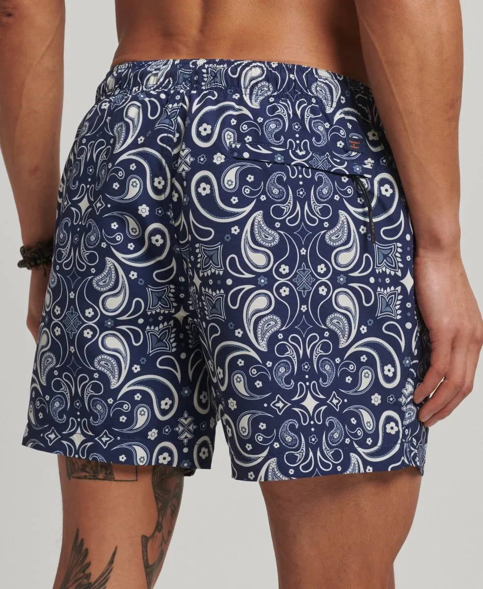 Mirrored Navy Print Summer Swim Shorts for Men by Superdry