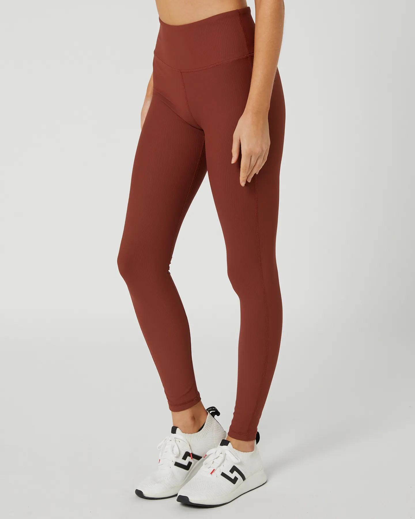 Ribbed Leggings in Brandy Color