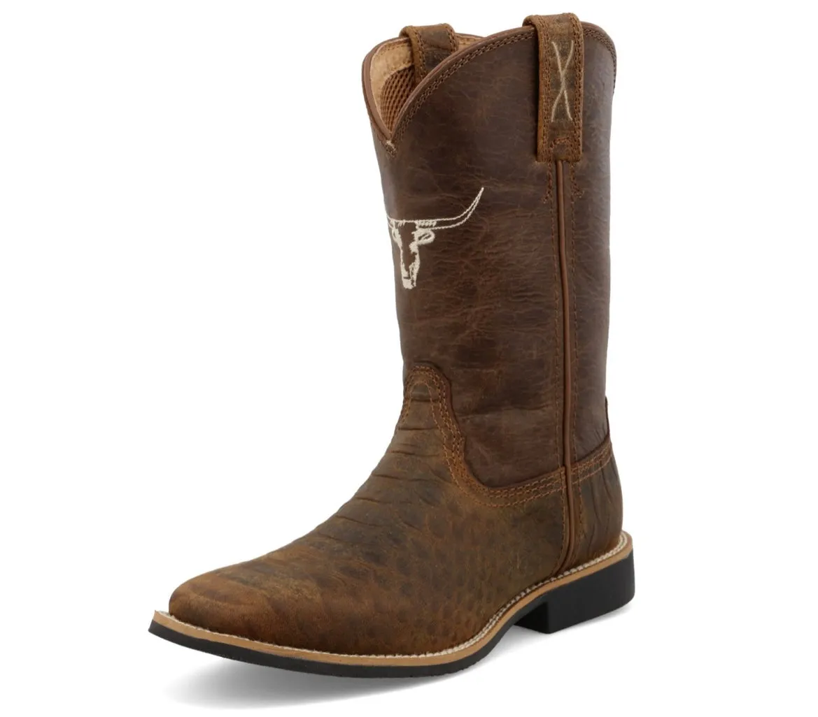 Tan and Chocolate Twisted X Kid's Tophand Boot