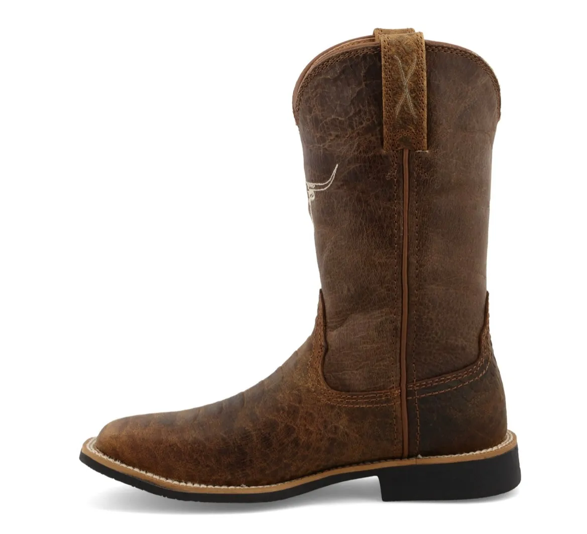 Tan and Chocolate Twisted X Kid's Tophand Boot