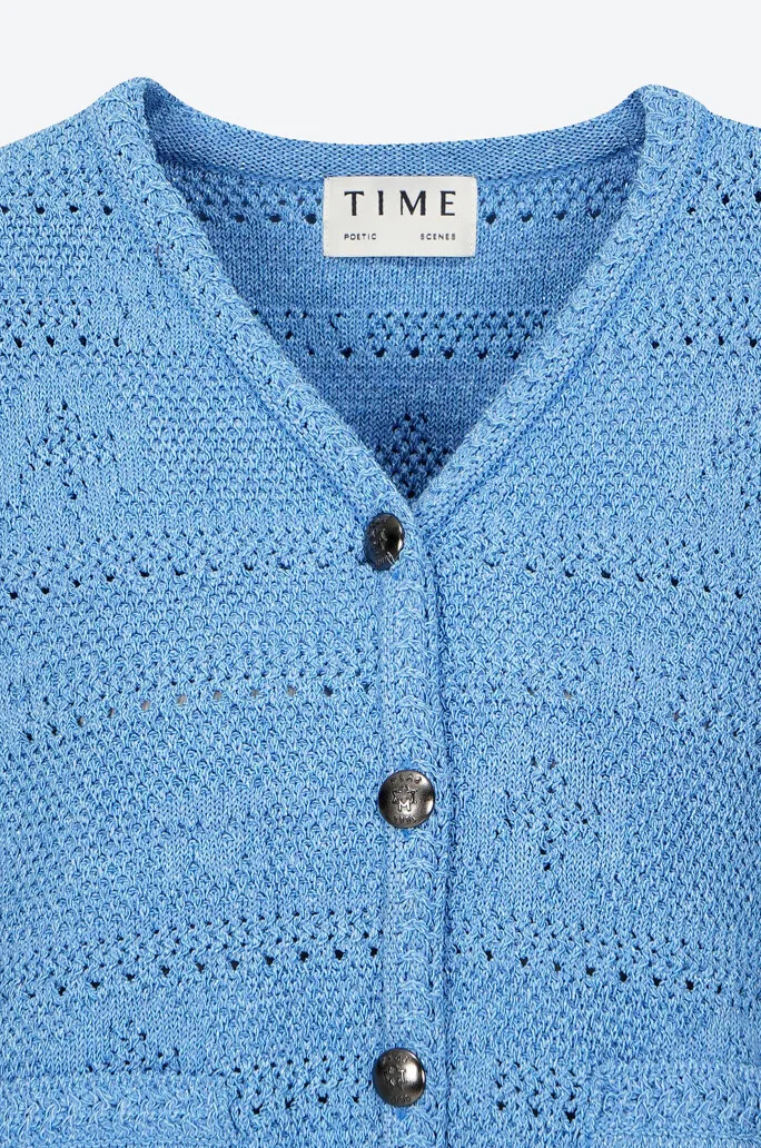 TIME | Blended Fabric Short Sleeve Office Style Top