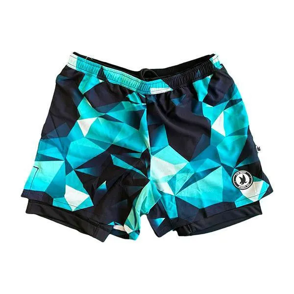 Turquoise Diamond Compression Shorts