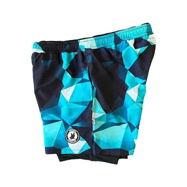 Turquoise Diamond Compression Shorts