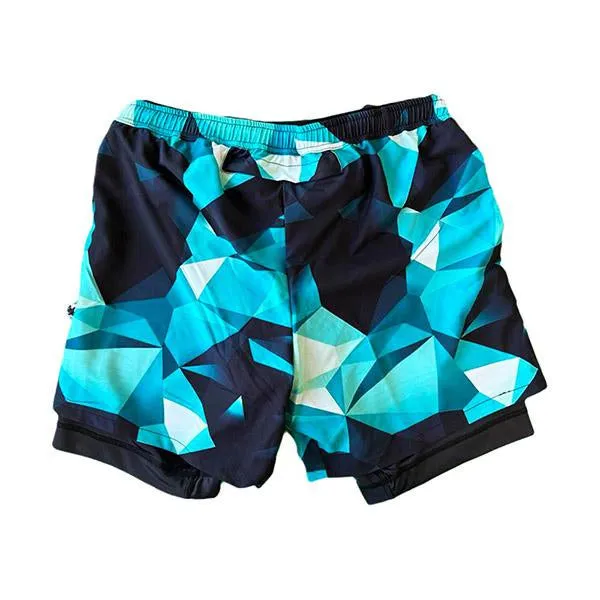 Turquoise Diamond Compression Shorts