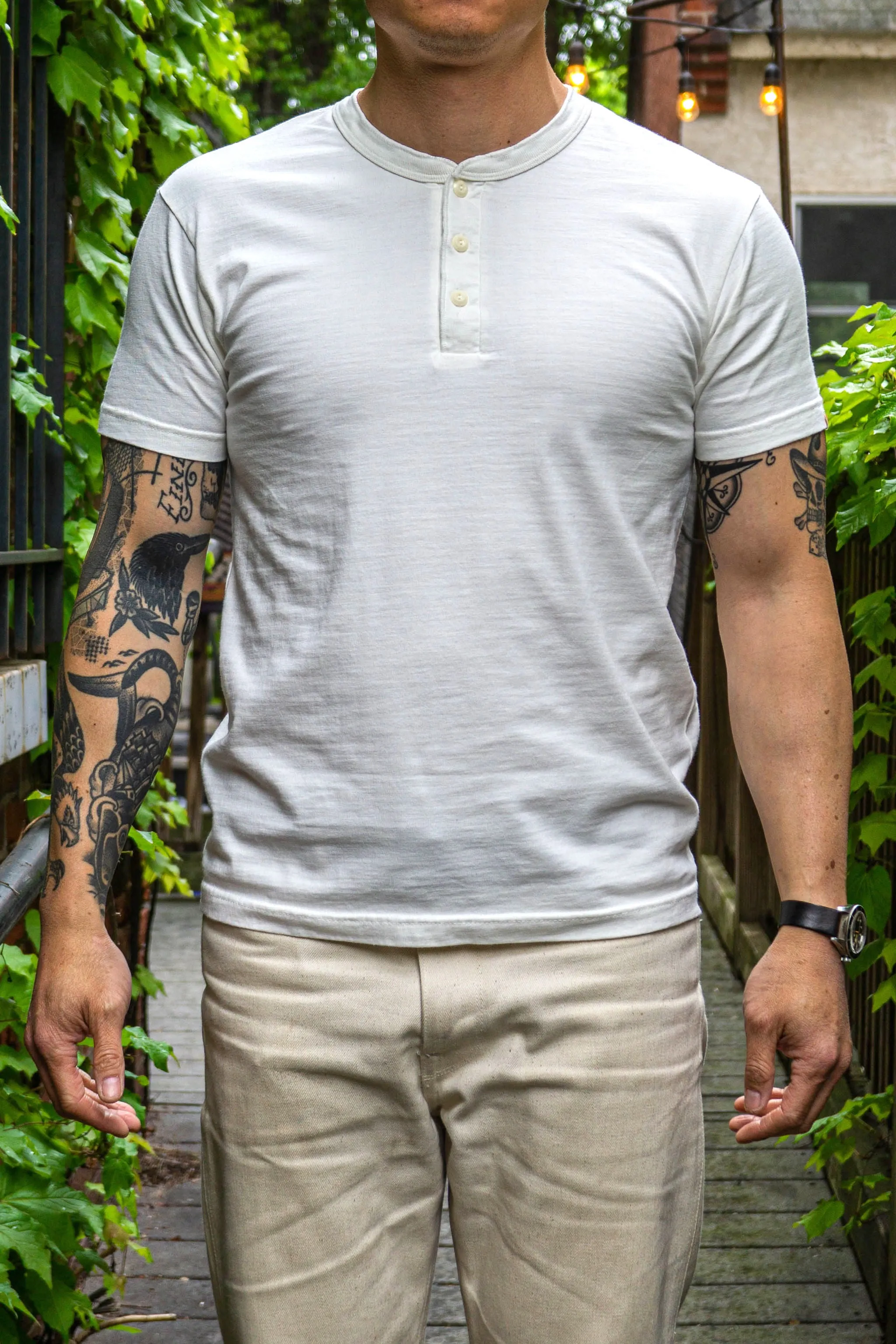 UE Sports Ramayana Henley Shirt - White