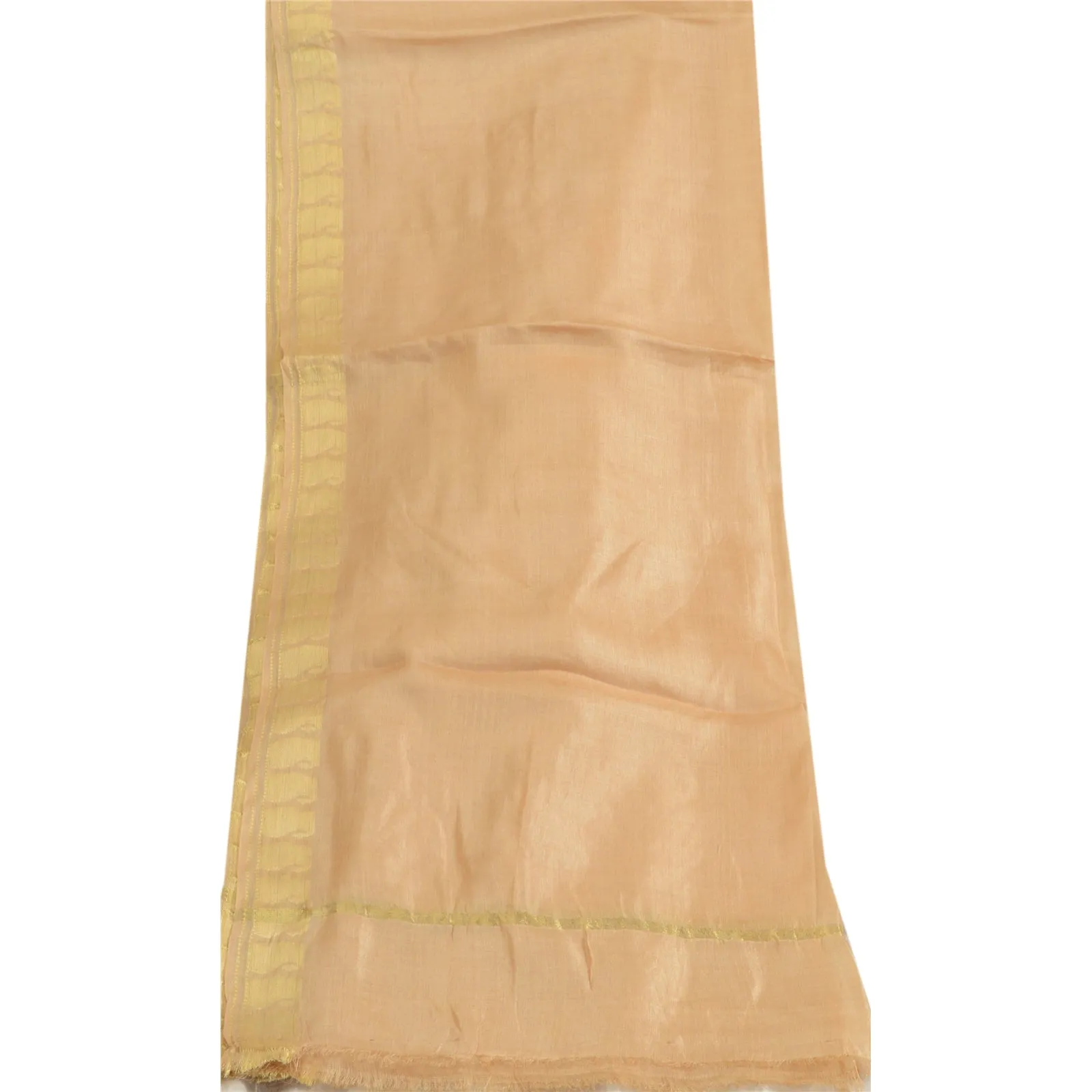 Vintage Peach Silk Dupatta Stole for Women