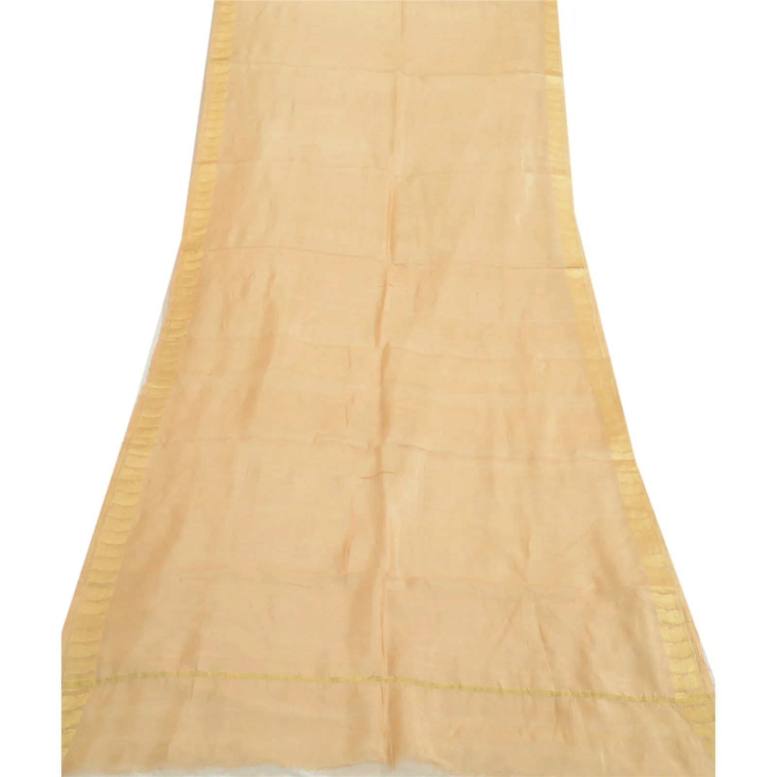 Vintage Peach Silk Dupatta Stole for Women