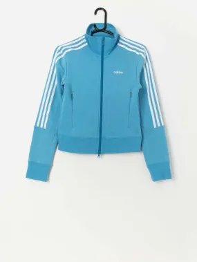 Vintage Y2K Adidas track jacket in sky blue and white - XS or Small size