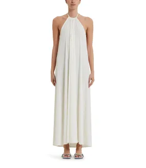 White knee-length dress